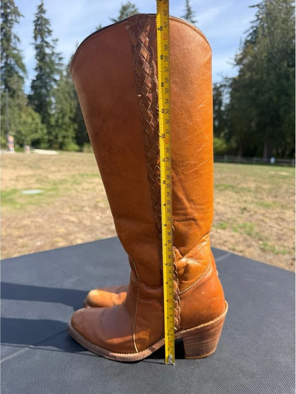 Vintage Double H Quality Boots Women 5B Brown Leather Western Cowboy Tall
